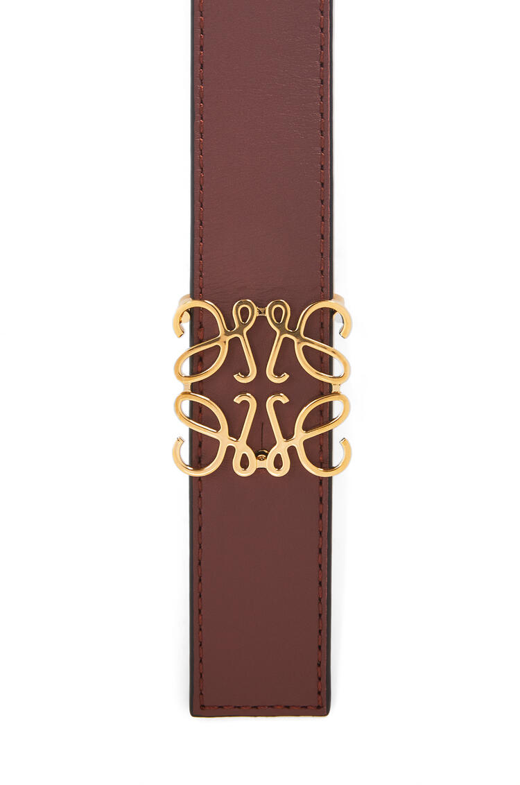 LOEWE Cinturón en piel de ternera lisa con anagrama Rojo Teja/Nude/Oro