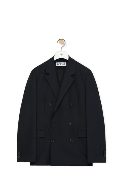 LOEWE Double breasted jacket in wool and mohair 黑色 plp_rd