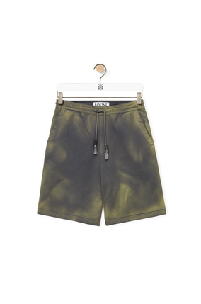 LOEWE Pantalones cortos en algodón efecto lavado Verde/Amarillo