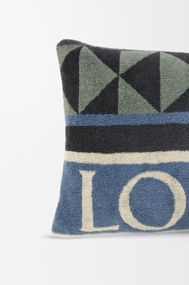LOEWE Cojín en algodón Azul Marino/Multicolor