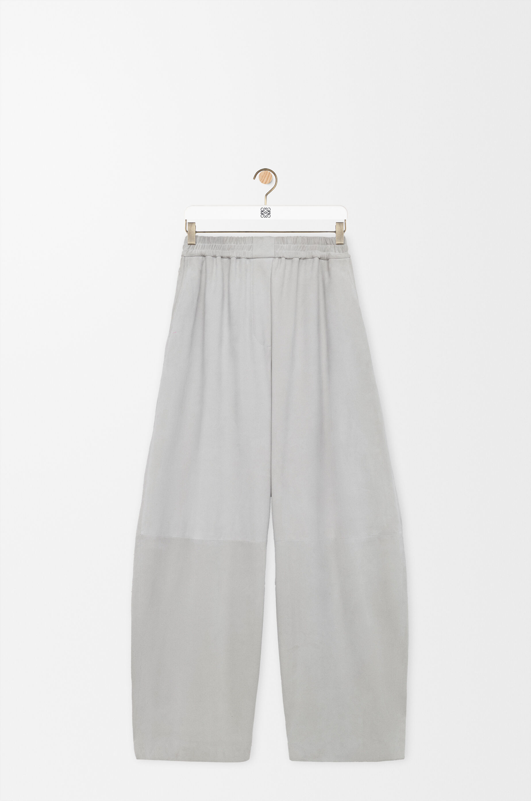 Barrel trousers in suede goatskin Grey - LOEWE USA Official Website