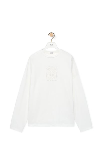 LOEWE Camiseta de manga larga de corte holgado en algodón Blanco plp_rd