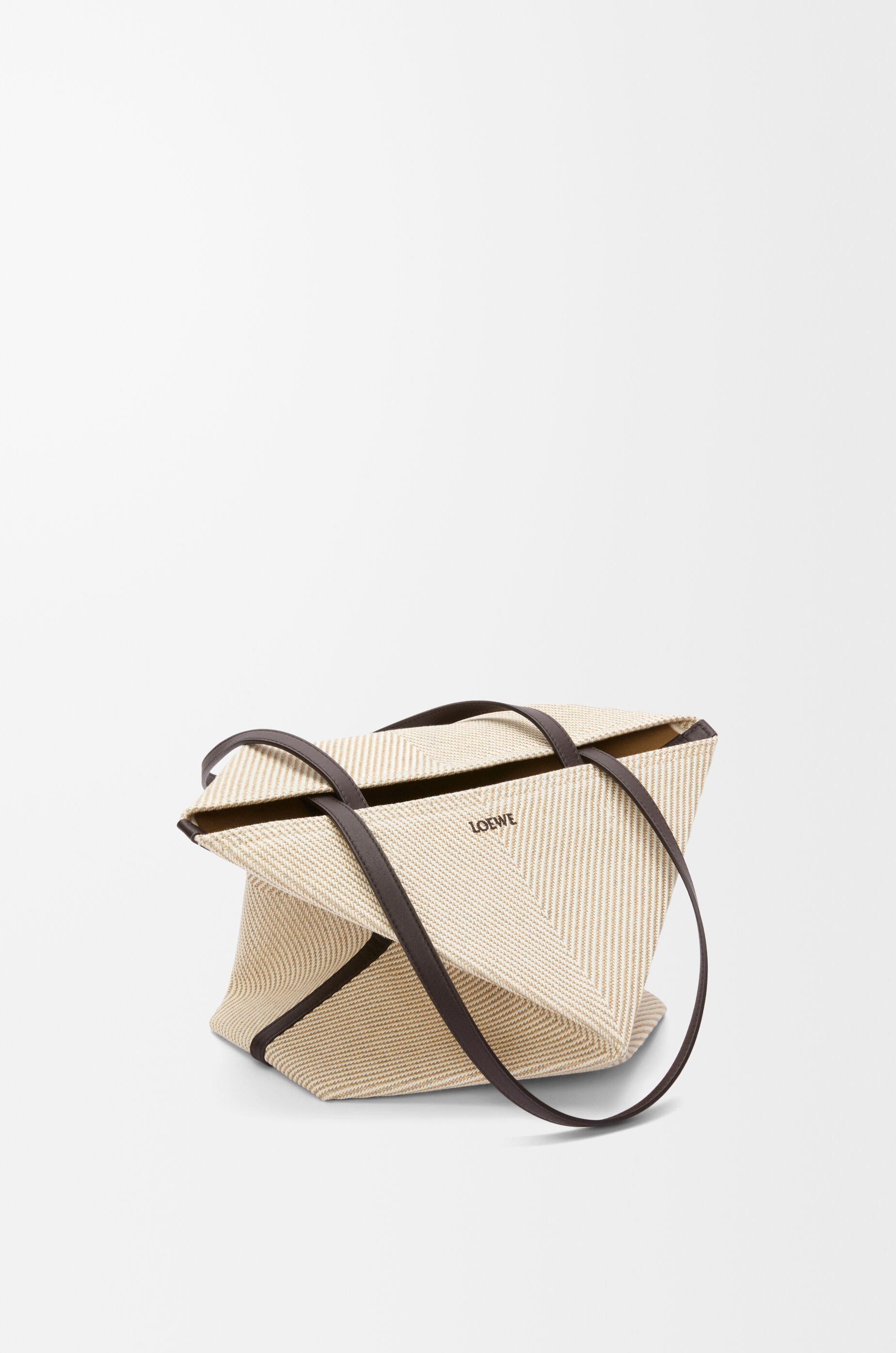 LOEWE トートバッグ a779g50x34 Puzzle Fold tote in cotton jacquard Beige - LOEWE