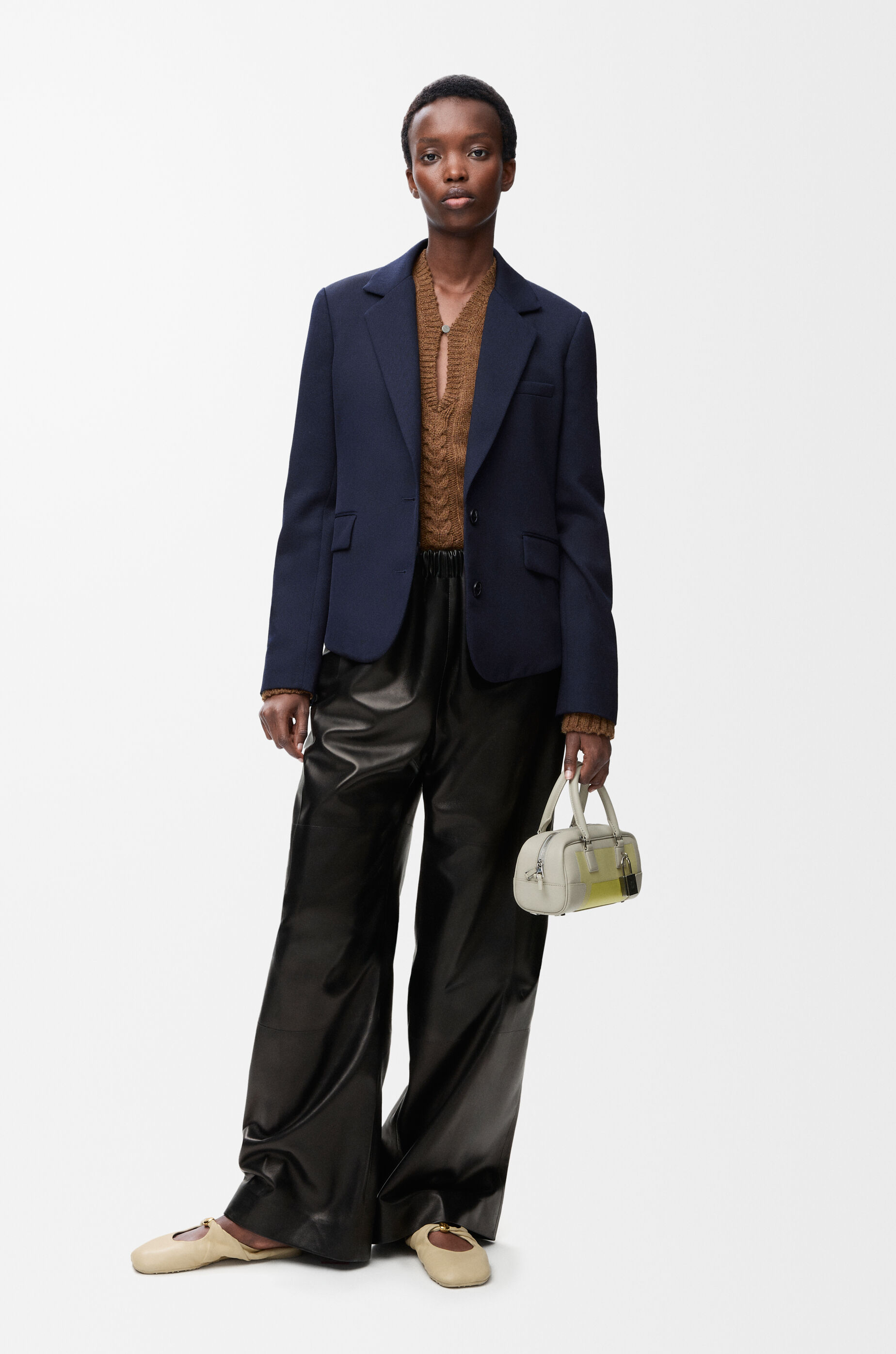 Tailored jacket in wool Blue - LOEWE