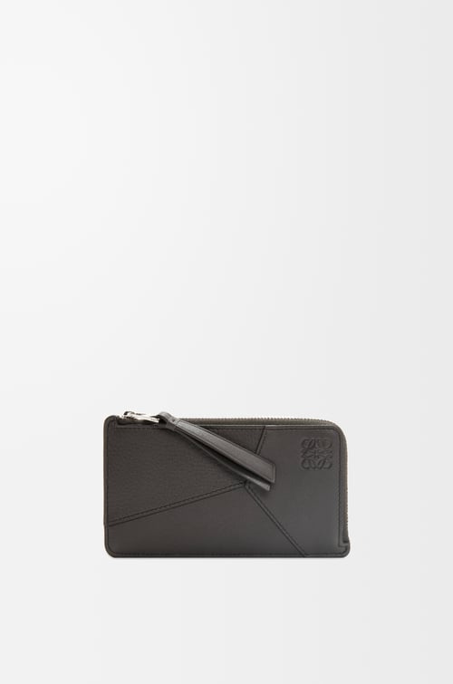 LOEWE 經典小牛皮長版 Puzzle 硬幣卡夾 深灰色