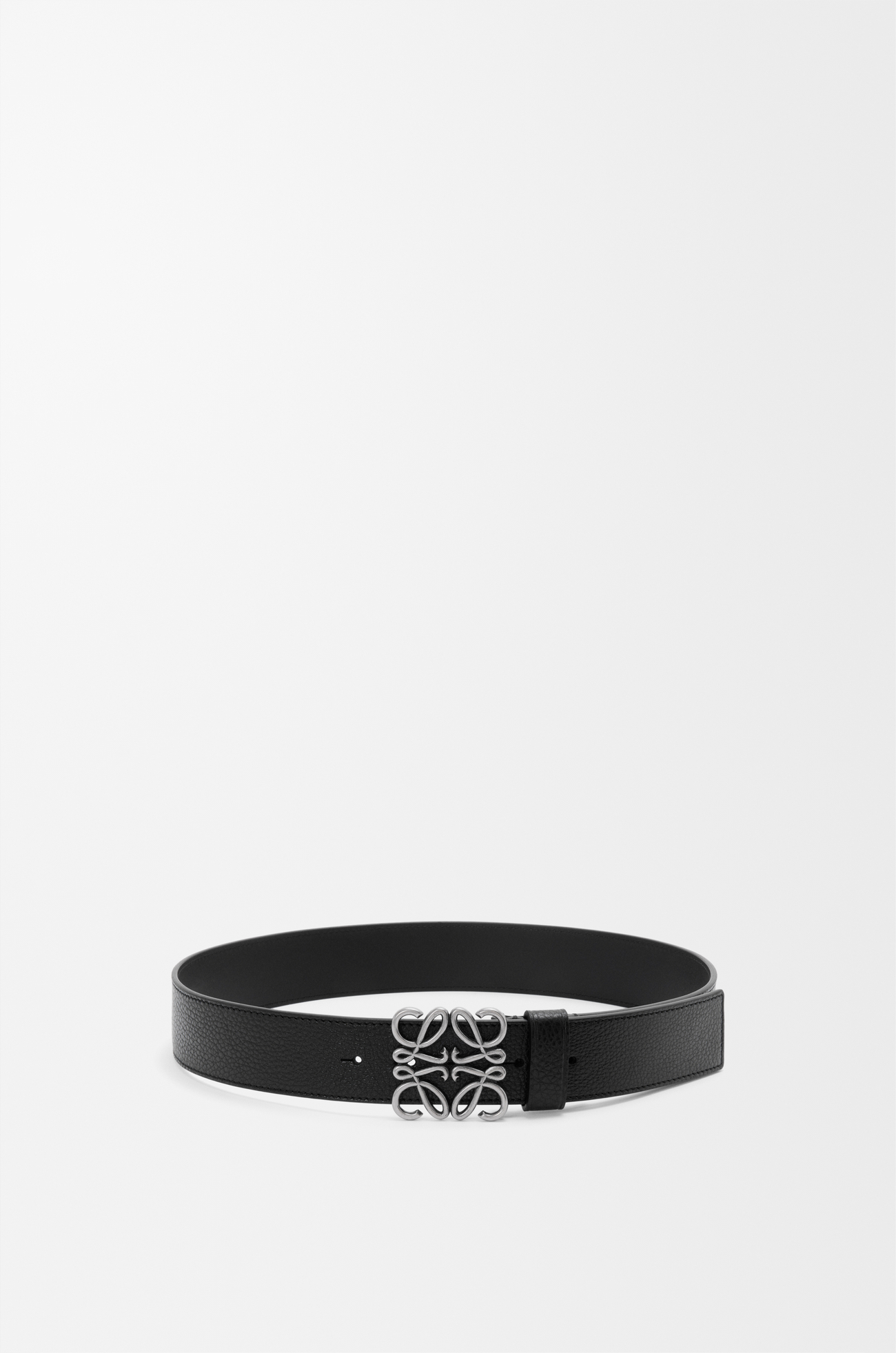 LOEWE Cinturón Anagram ancho en piel de ternera Negro/Paladio Vintage