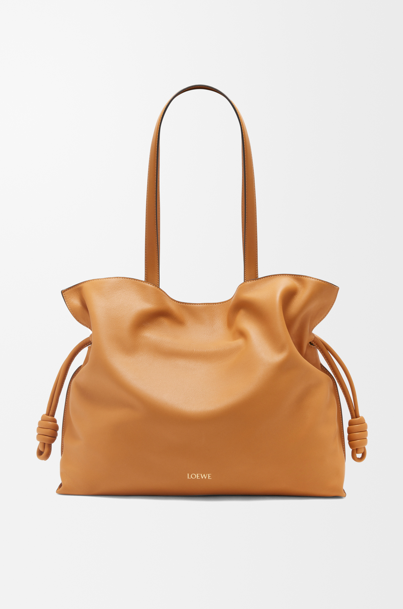 LOEWE 大号纳帕牛皮革 Flamenco 手拿包 暖沙黄色
