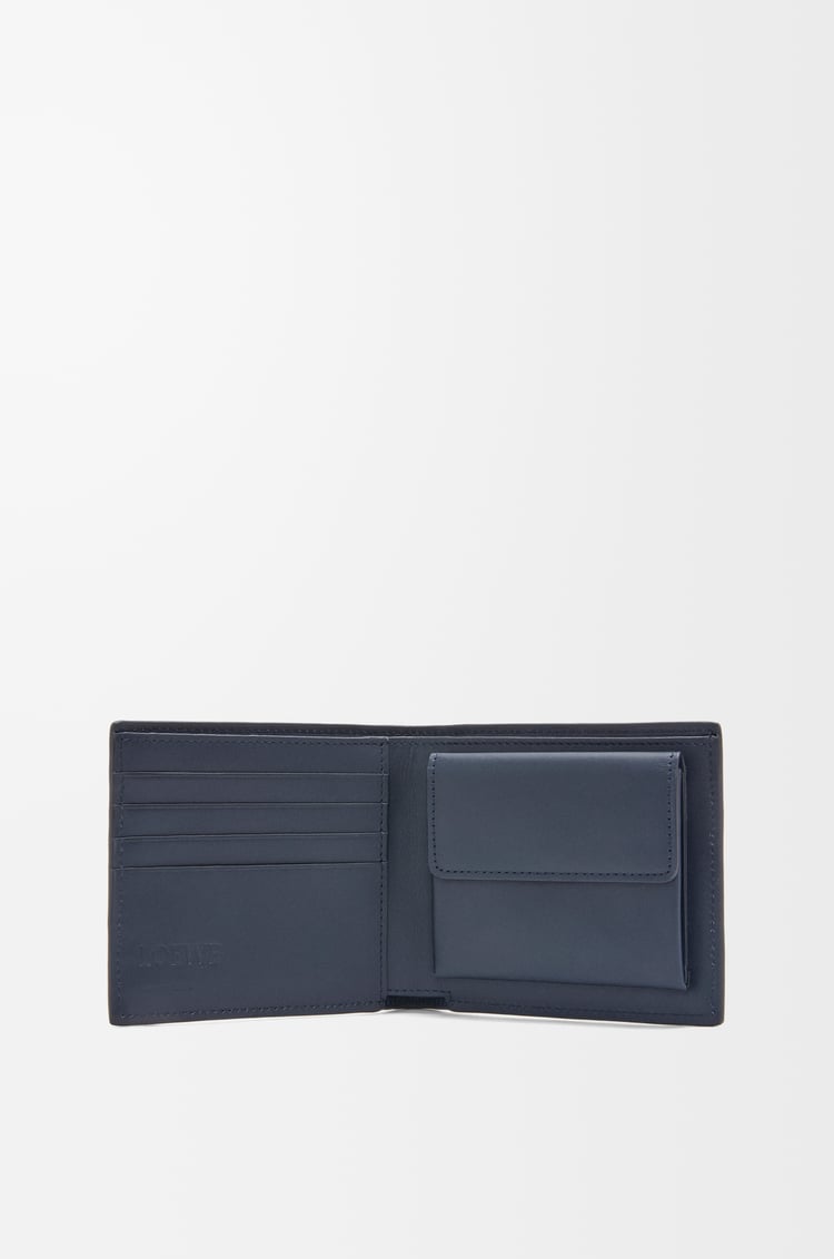 LOEWE Bifold coin wallet in soft grained calfskin Deep Navy