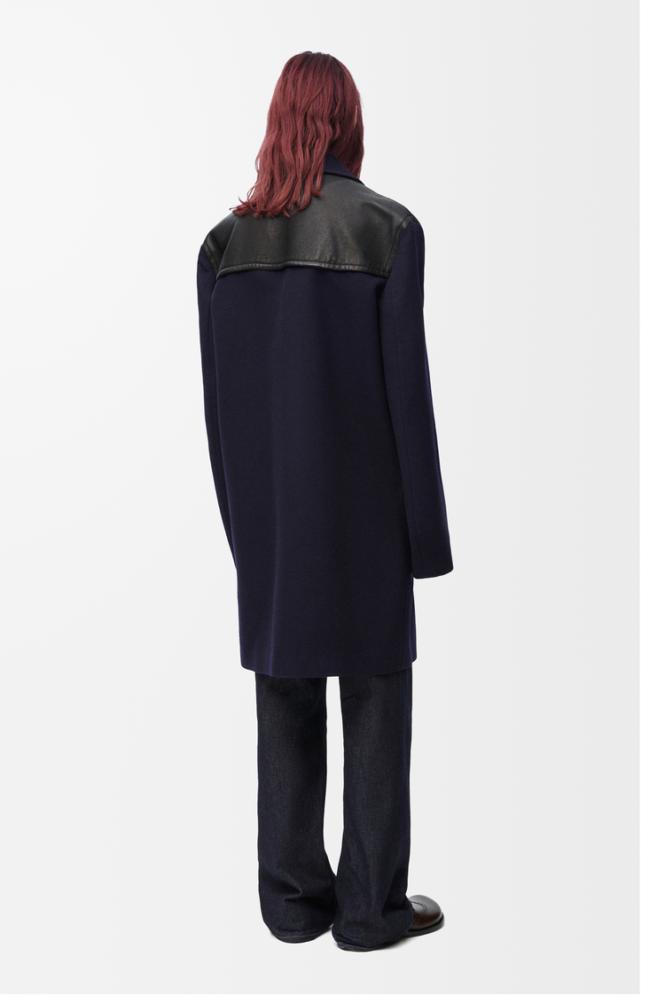 LOEWE Peacoat in wool and cashmere Midnight Blue