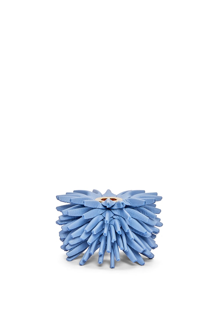 LOEWE Small flower charm in calfskin and brass Blue