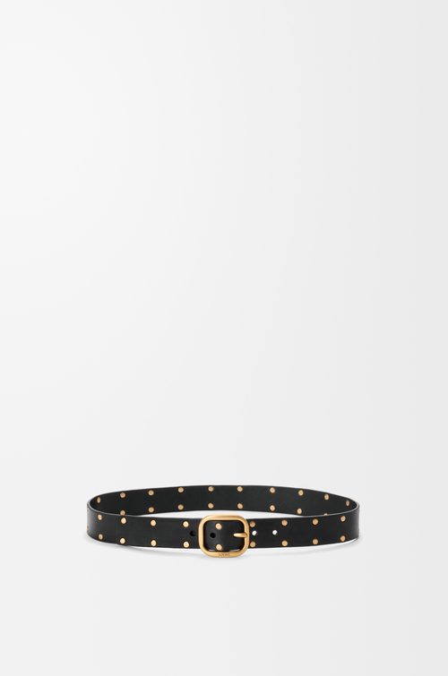 LOEWE Cinturón curvilíneo en piel de ternera Negro/Dorado