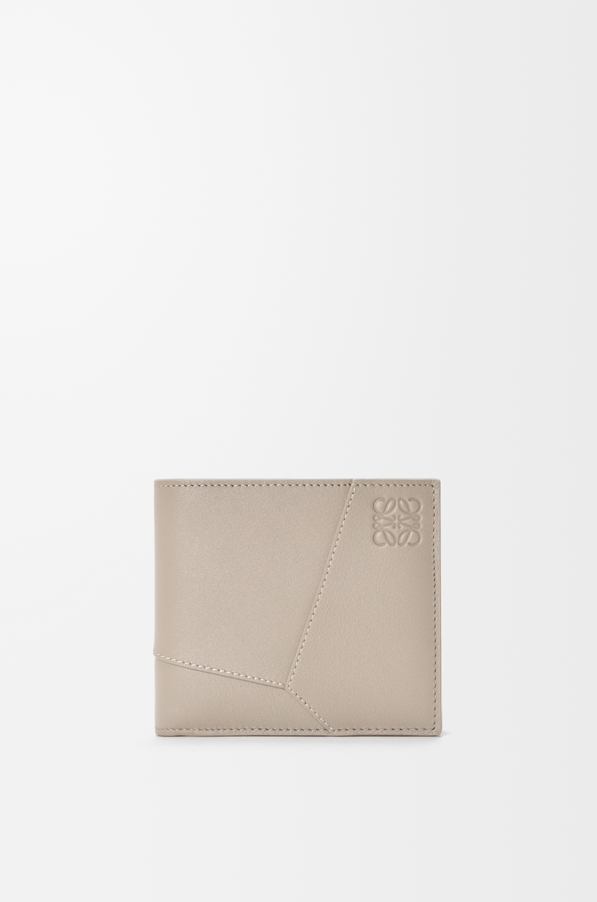 Puzzle bifold coin wallet in classic calfskin