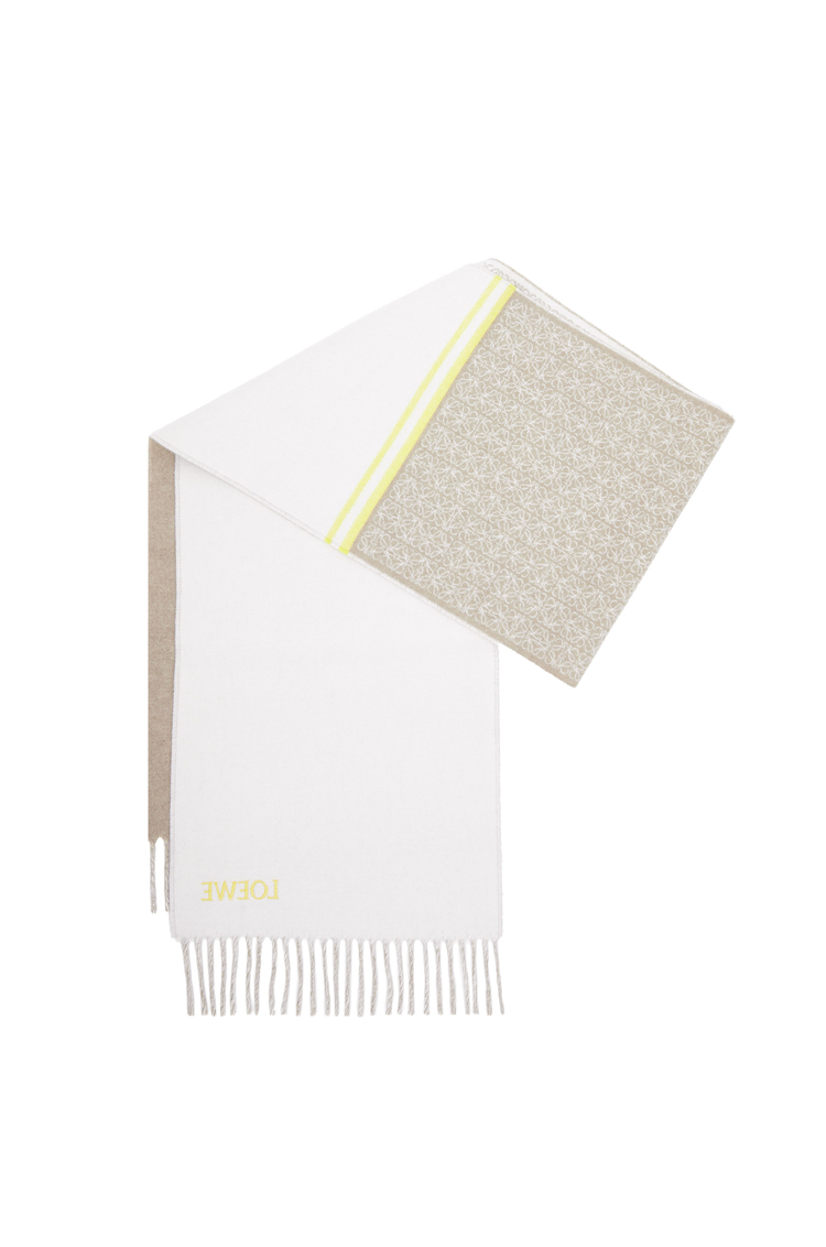 LOEWE Bufanda en lana y cashmere Marrón/Crema