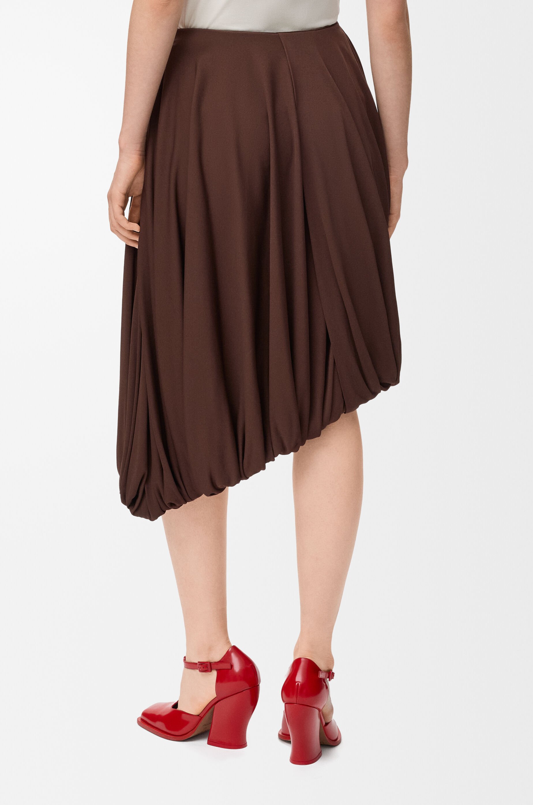 ドレープ スカート（レーヨン） ブラウン - LOEWE