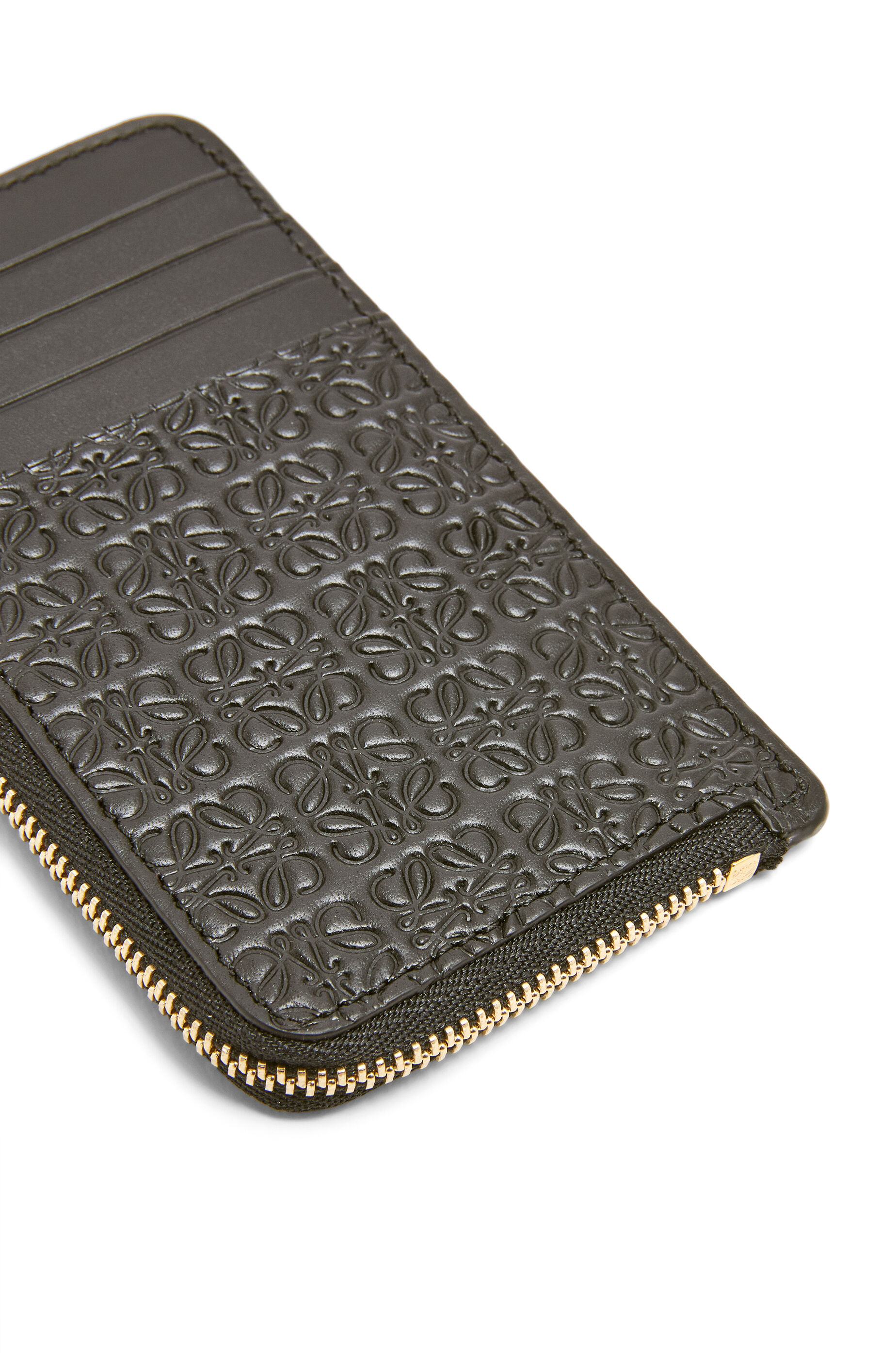Repeat coin cardholder in embossed silk calfskin Black LOEWE