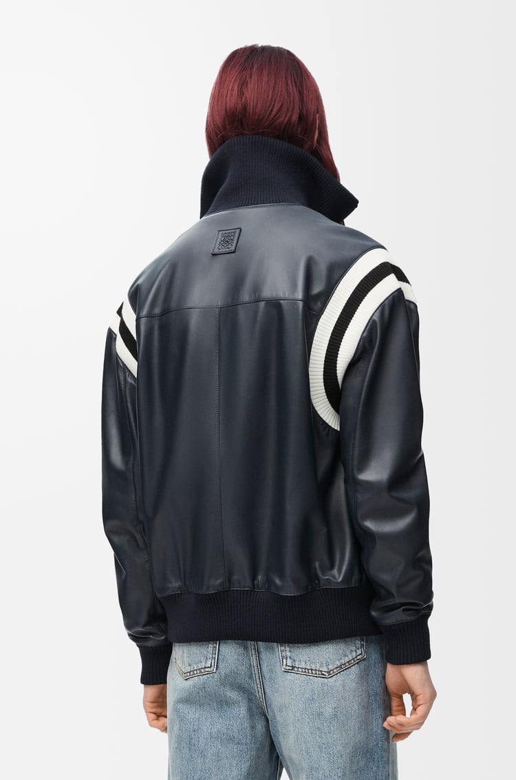 LOEWE Bomber jacket in nappa lambskin Dark Navy