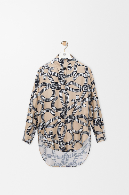 LOEWE Camisa en seda Beige/Negro