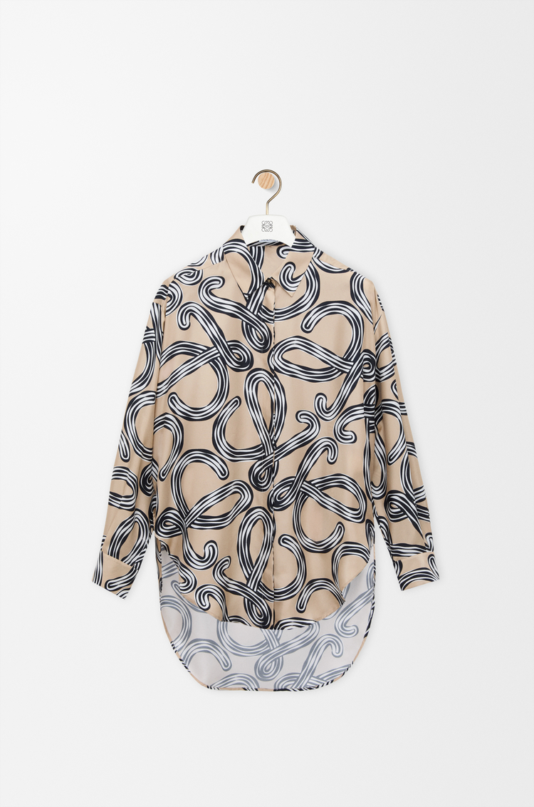 LOEWE Camisa en seda Beige/Negro