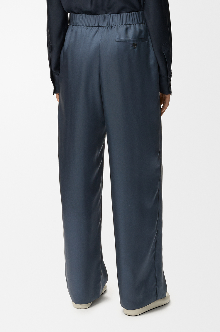 LOEWE Pantalon élastiqué en soie Gris Foncé