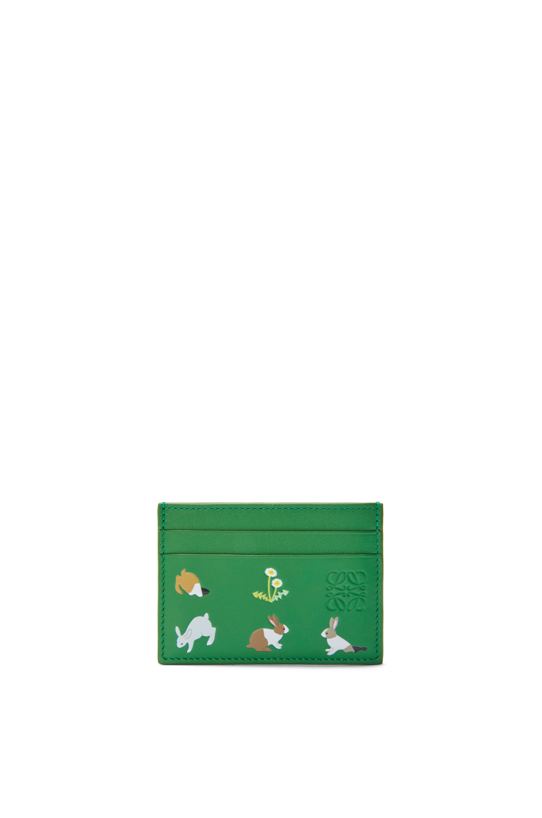 うさぎ プレーン カードホルダー（ナパカーフ） トロピカルグリーン - LOEWE
