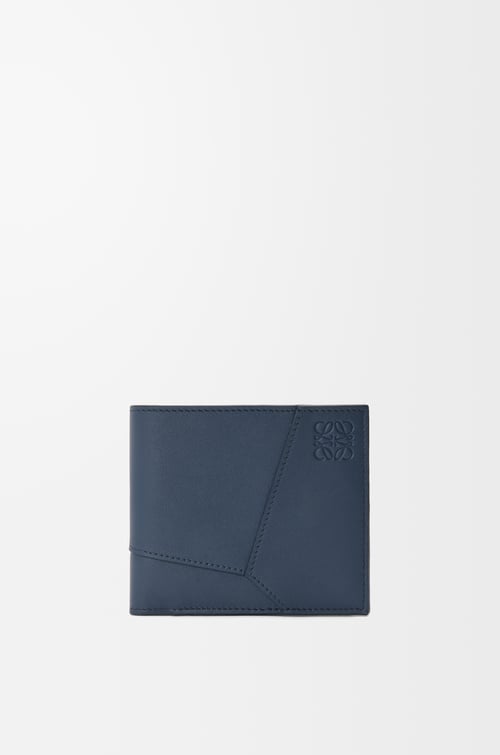LOEWE Cartera Puzzle con dos pliegues en piel de ternera Tinte Índigo