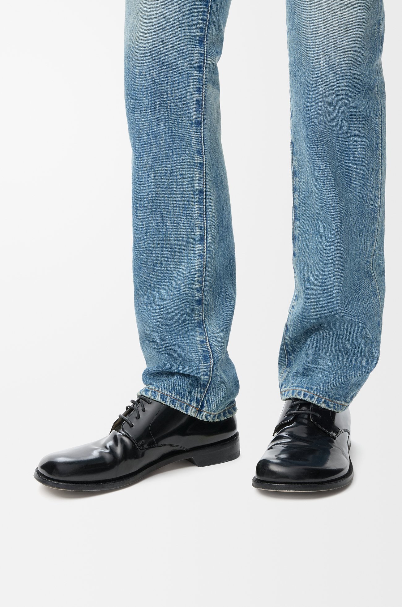 LOEWE Campo derby shoe in brushed calfskin Black