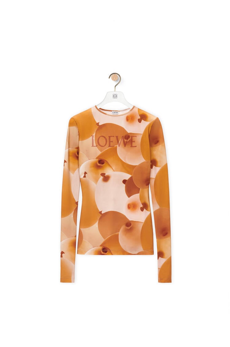 LOEWE Balloon print top in technical jersey Multicolor/Natural