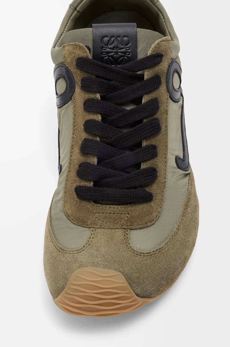 LOEWE Ballet Runner 2.0 in nylon and calfskin Light Khaki/Black/White
