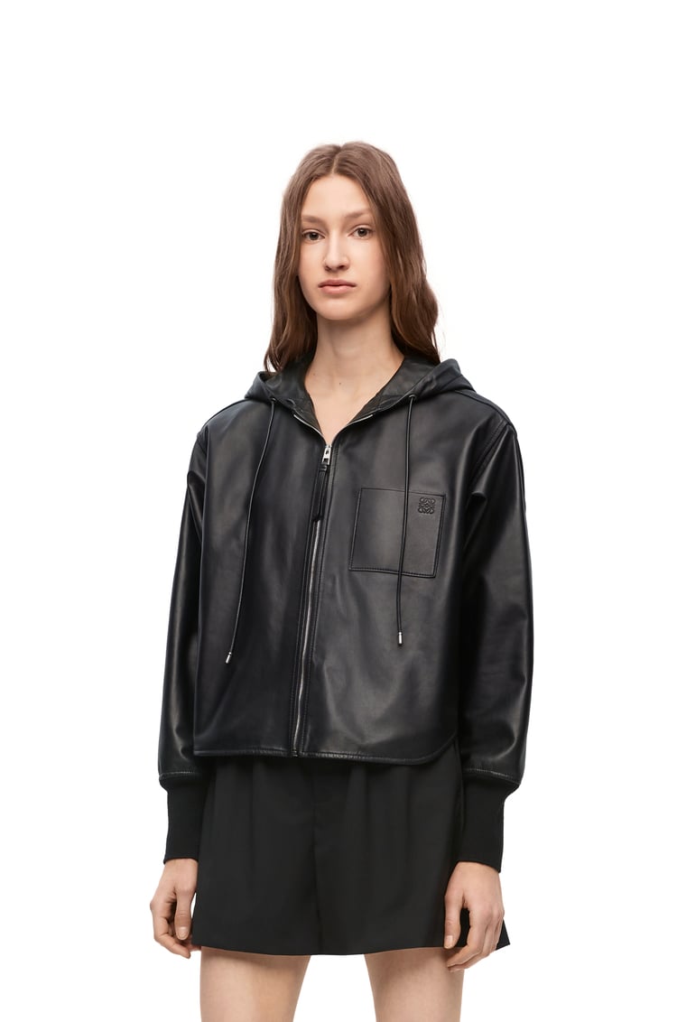 LOEWE Hooded jacket in nappa lambskin Black