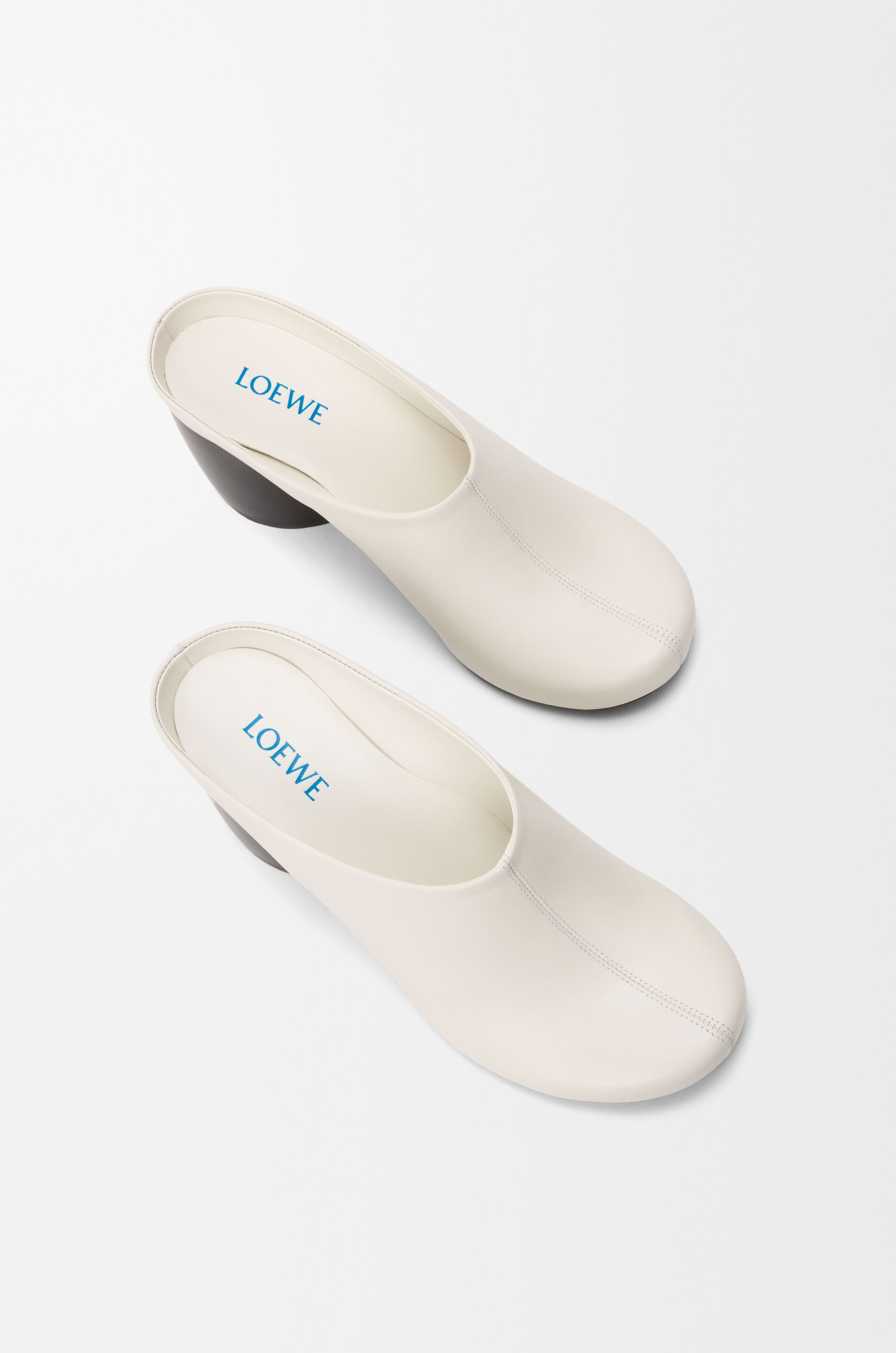 Oval mule in lambskin White - LOEWE APAC official website