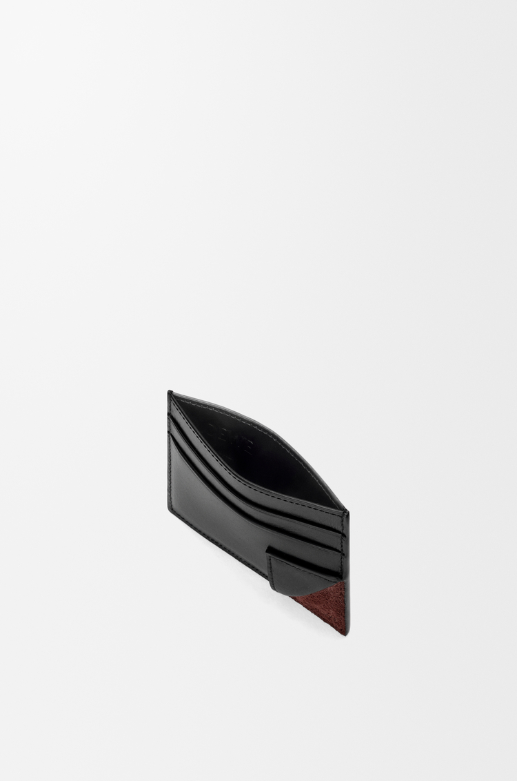 LOEWE 柔軟粒面小牛皮和麂皮 Switch 素色卡夾 黑色/濃縮咖啡色