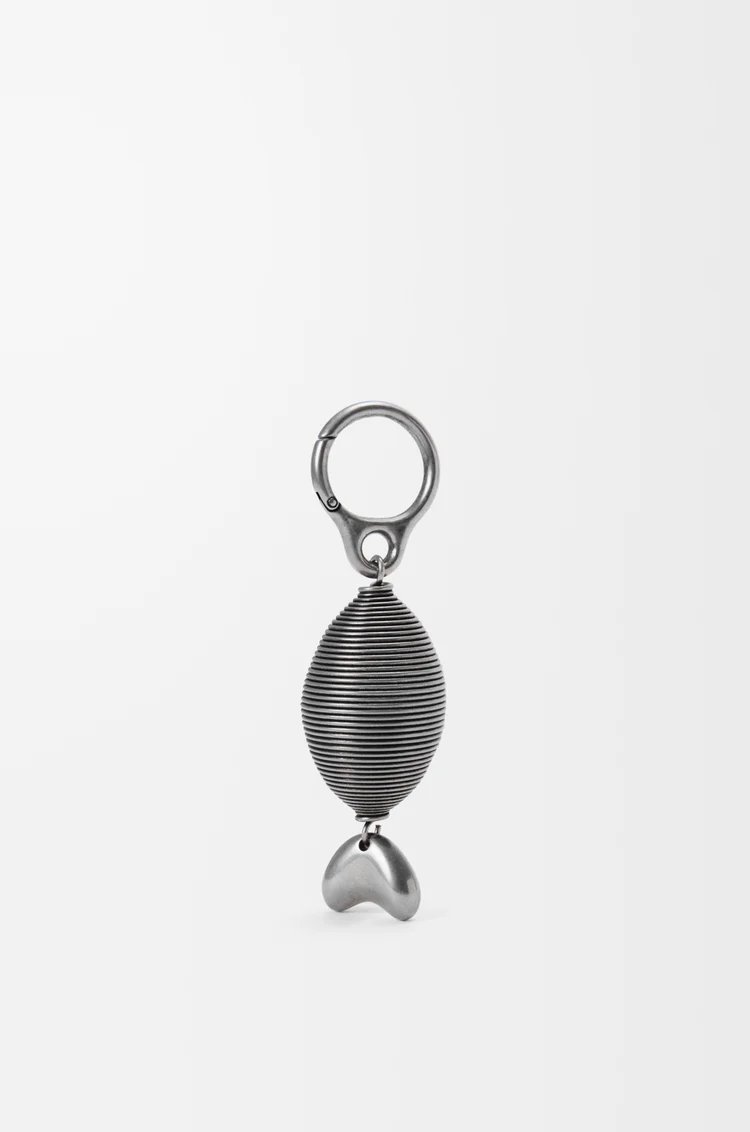 LOEWE Oval fish charm Aged Silver