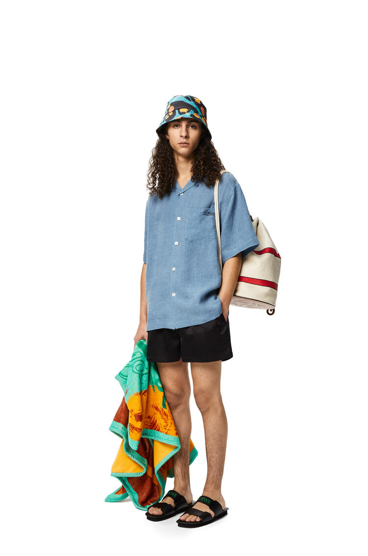 LOEWE Bowling shirt in linen Jeans Blue pdp_rd