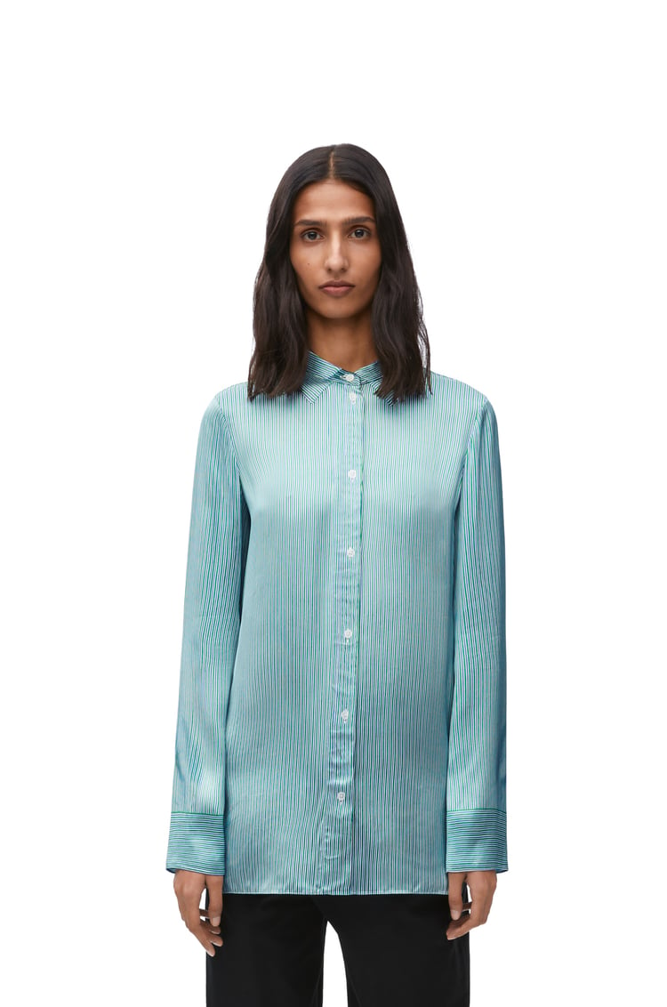 LOEWE Camisa en viscosa y seda Verde/Azul/Blanco