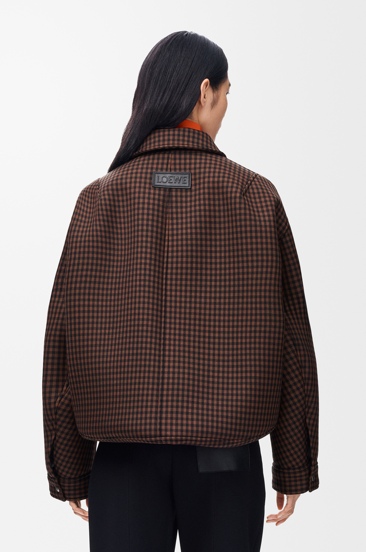 LOEWE Chaqueta con cordón de ajuste en lana Marrón/Negro