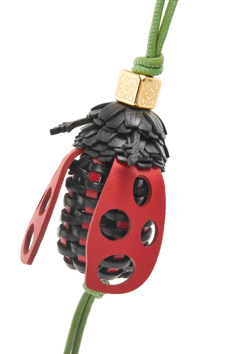 LOEWE Ladybug charm in classic calfskin Black/Red