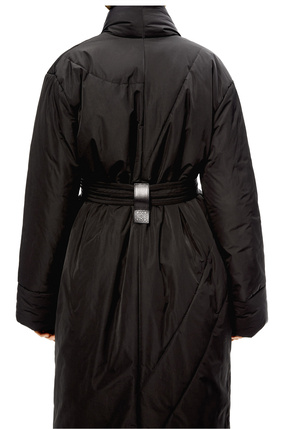 LOEWE Belted padded coat in nylon Black plp_rd