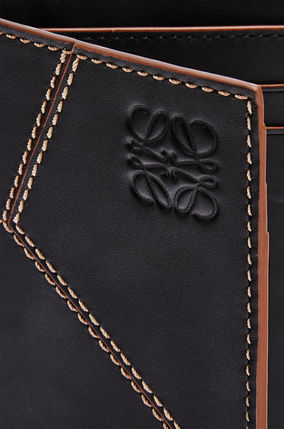 LOEWE Puzzle stitches bifold card wallet in smooth calfskin Black