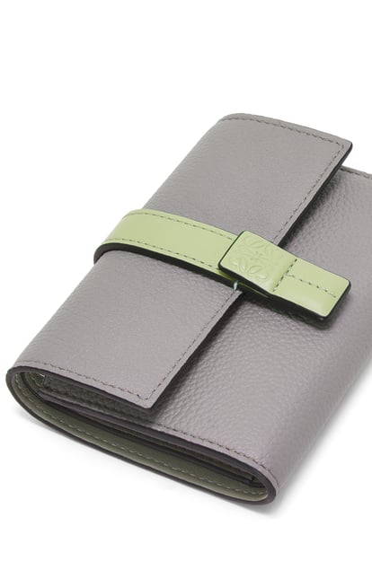 LOEWE Small vertical wallet in soft grained calfskin Pearl Grey/Light Pale Green plp_rd