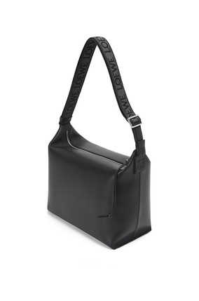 LOEWE Cubi Crossbody bag in supple smooth calfskin and jacquard Black plp_rd