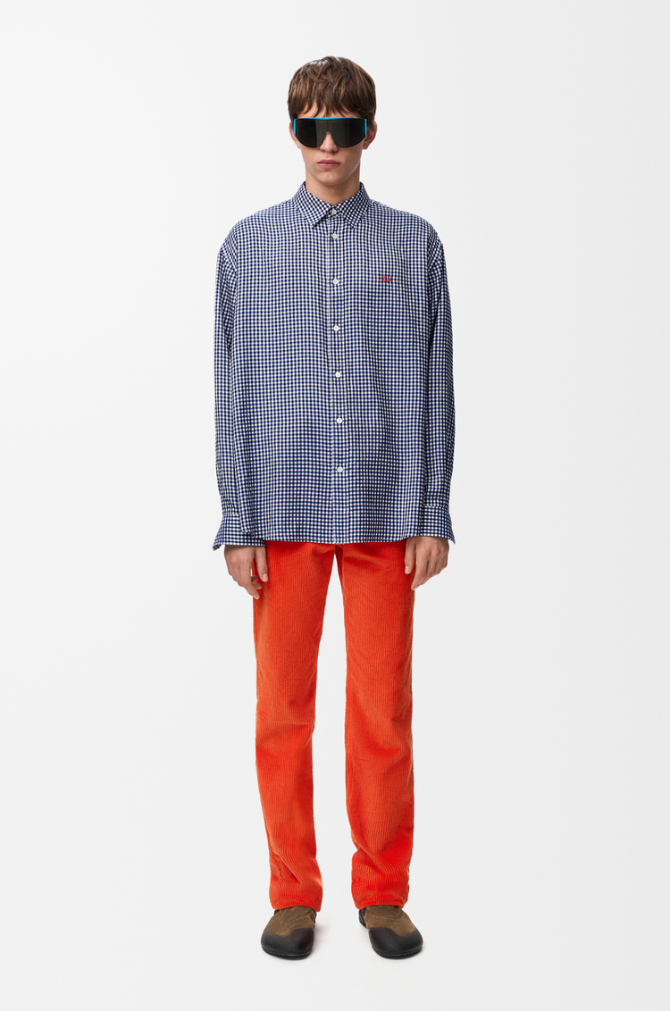 LOEWE Shirt in silk Blue/White