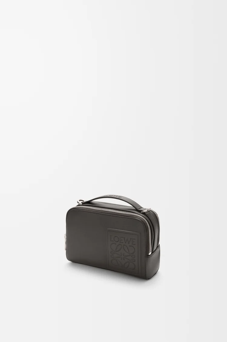 LOEWE Mini crossbody camera bag in satin calfskin Dark Grey
