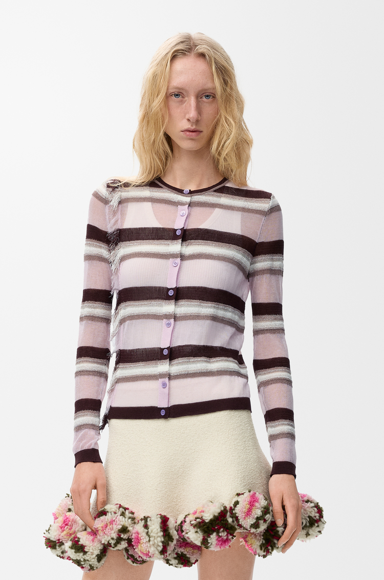 LOEWE カーディガン（レーヨン&コットンブレンド） Lilac/Multicolor