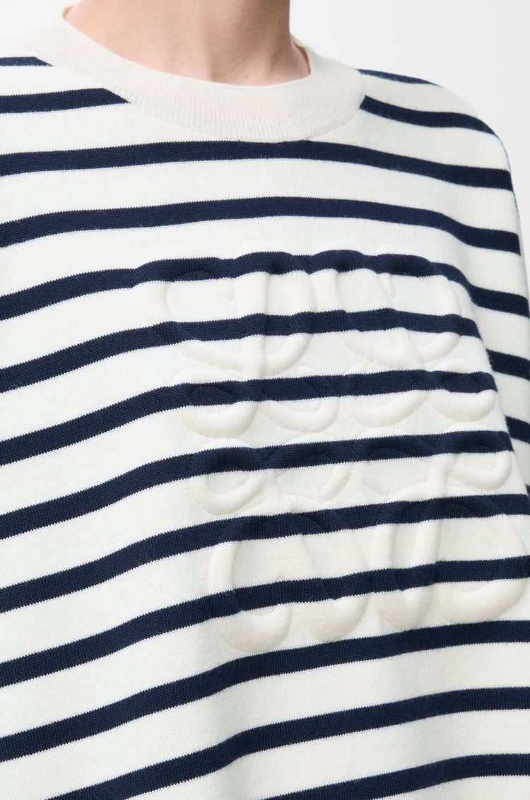 LOEWE Anagram sweater in wool Off-white/Navy
