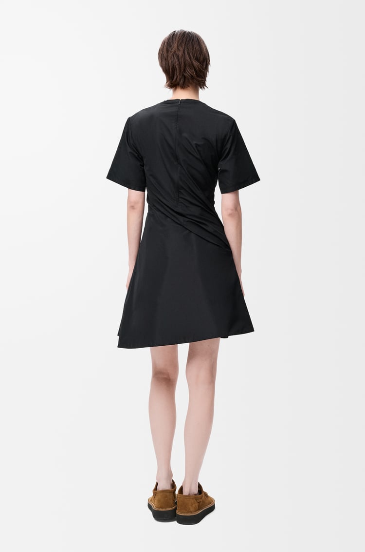 LOEWE twisted dress in silk blend taffeta Black