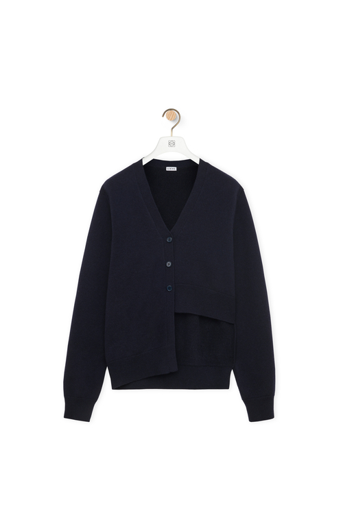 アシンメトリー カーディガン（カシミヤ） ダークネイビー - LOEWE 