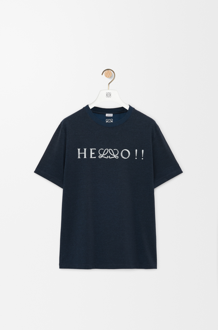 LOEWE Regular fit T-shirt in cotton blend Navy Blue