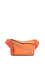 LOEWE Small Puzzle Bumbag in classic calfskin Neon Orange