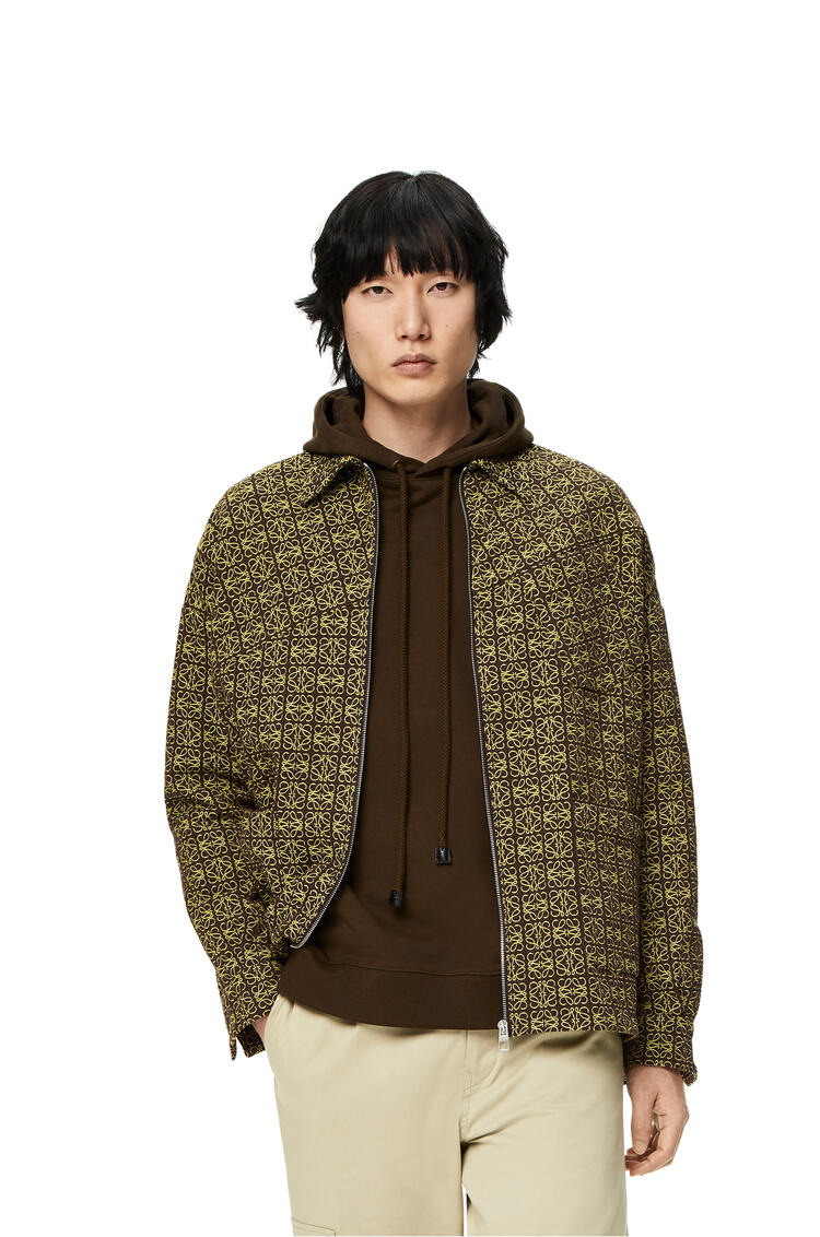 LOEWE Anagram jacquard zip jacket in cotton Brown/Yellow