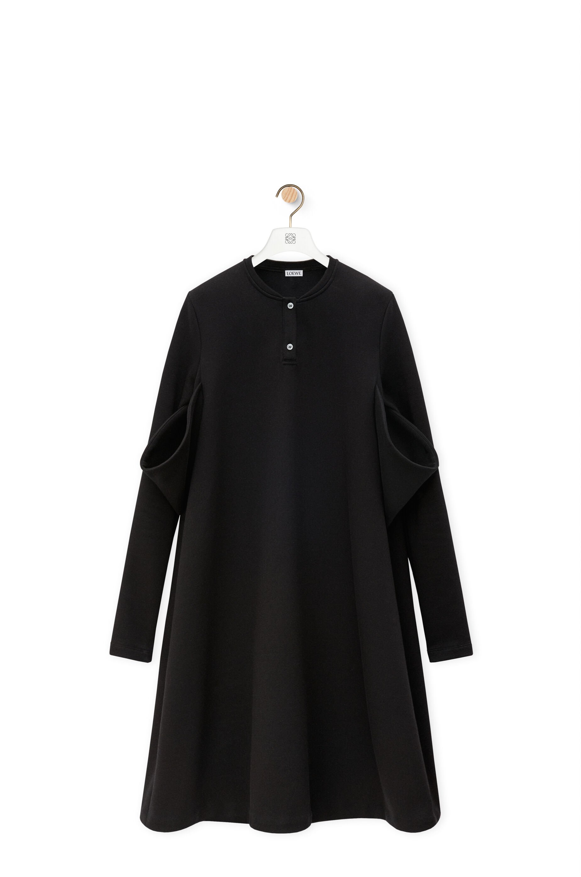 Trapeze dress in cotton blend Black - LOEWE